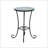 Patio Side Table With Shelf,Blue+Black