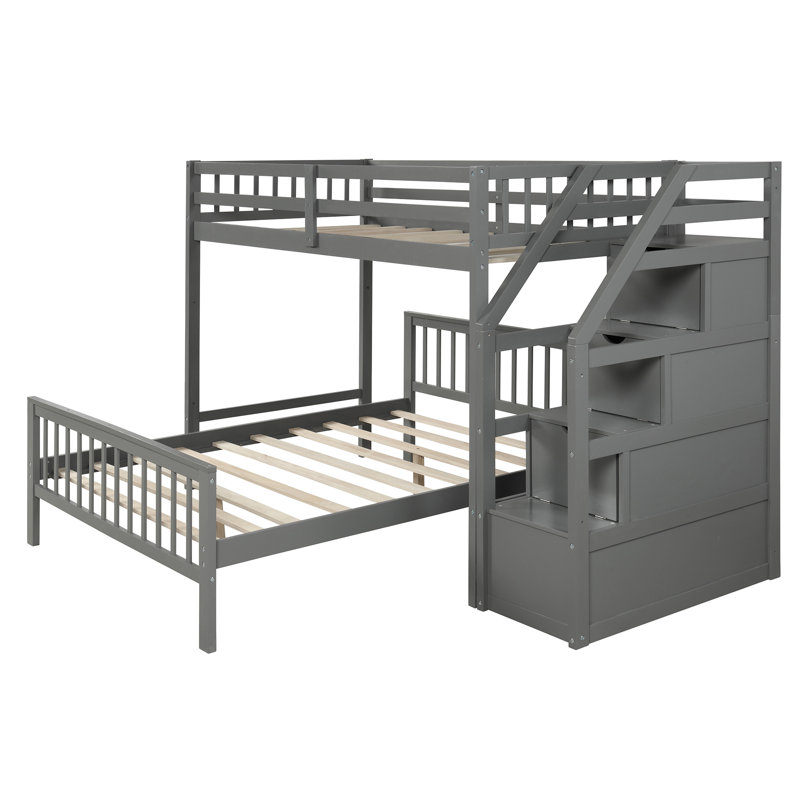 Douglaston Kids Twin Over Full Bunk Bed, Gray