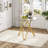 35.4" Tempered Glass Dining Table For 1-4 People, Space-Saving Small Kitchen Table With Sturdy Metal Legs, Suitable For Dining Room & Living Room (Gold)
