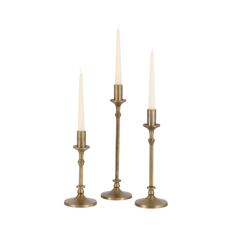Aluminum Taper Candlestick, Gold