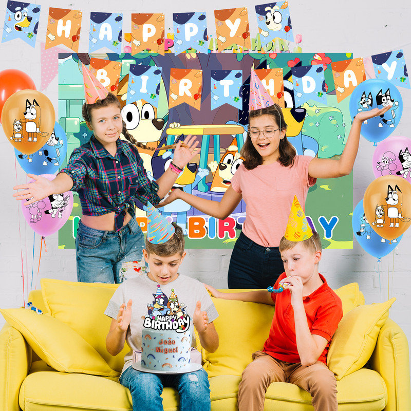 Bluey Birthday Decorations, Bluey Party Decorations & Bluey Tableware Sets