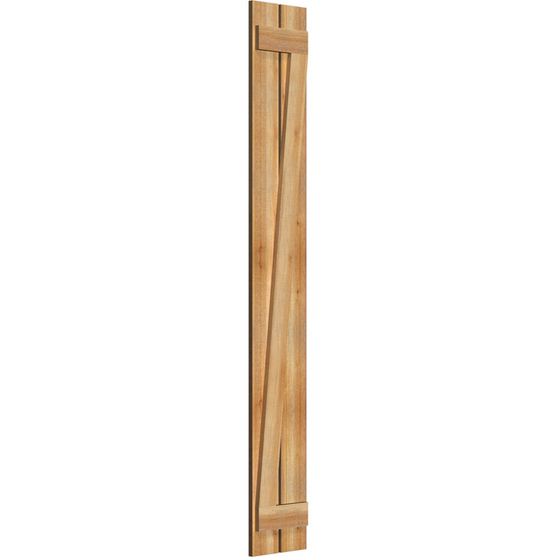 Volets espacés de 5 3/8 po avec barre en Z, cèdre rouge de l'Ouest TimberCraft (par paire), 11 1/4 po, 78 po