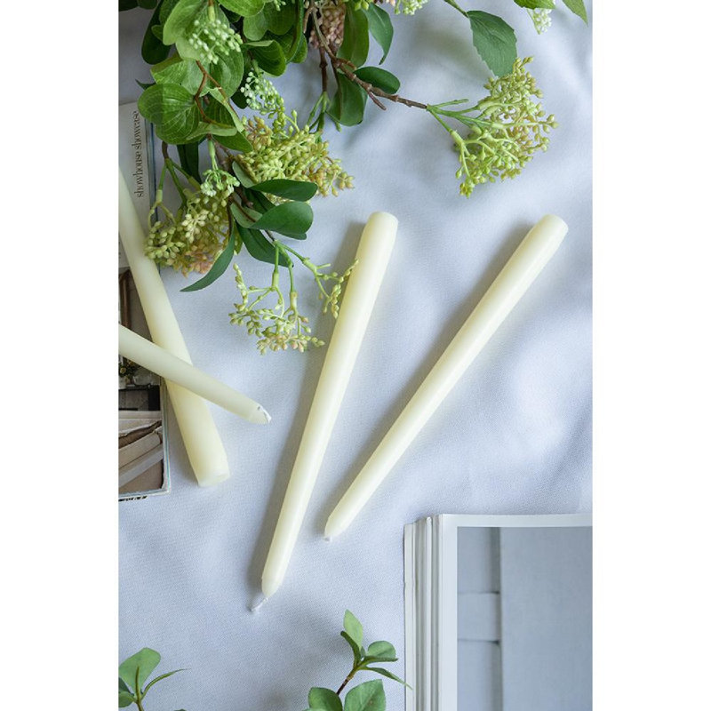 Ensemble de 30 bougies non parfumées en cire de soja, Blanc cassé