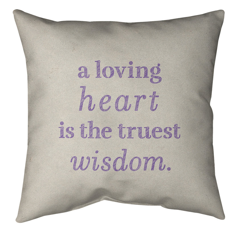 Coussin de sol amour & sagesse, H 28 po x l 28 po, Blanc / Mauve