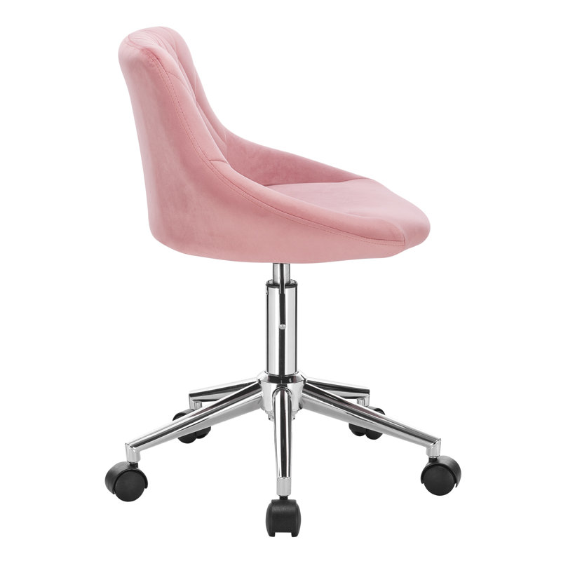 Wellsville Office Chair in Velvet, Pink