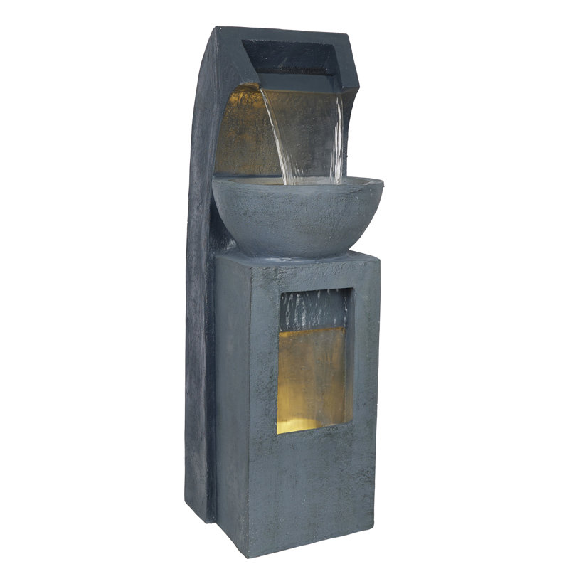 Outdoor Fountain with Lights