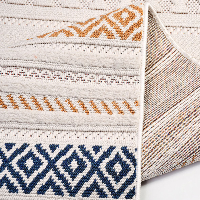 Modern Cream Machine Washable Non-Slip Area Rug, Rectangle 3'4" x 5'