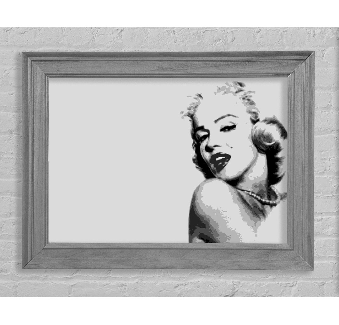 Marilyn Monroe Retro Grau - Druck