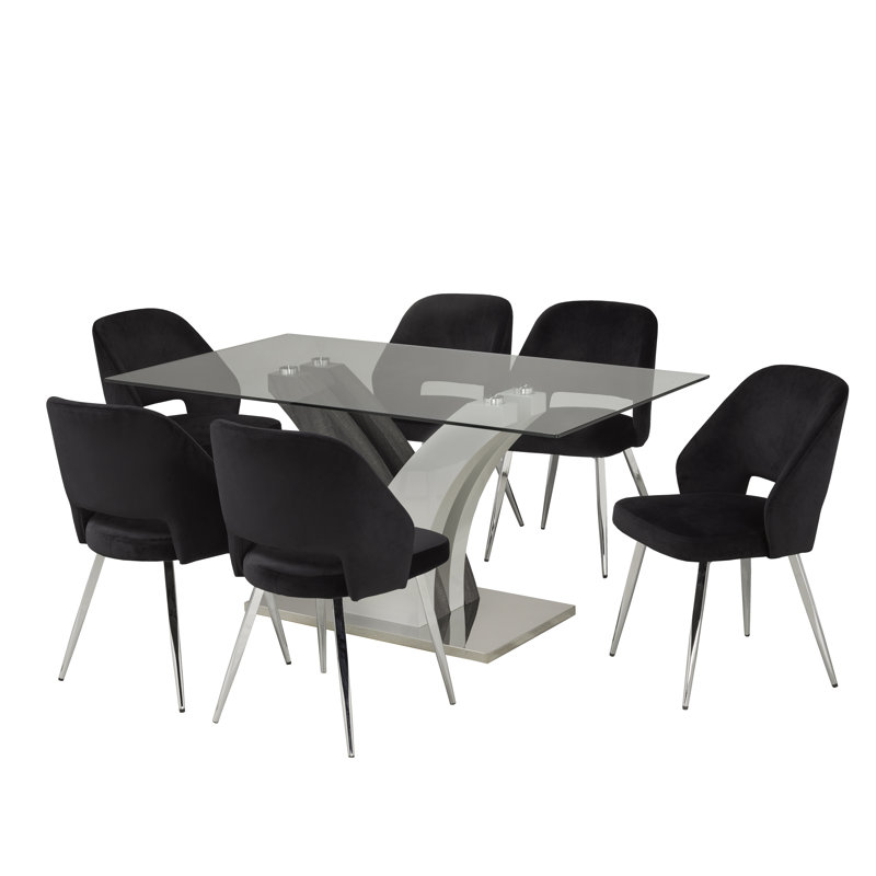 Ensemble repas pour 6 personnes Ellis, Noir