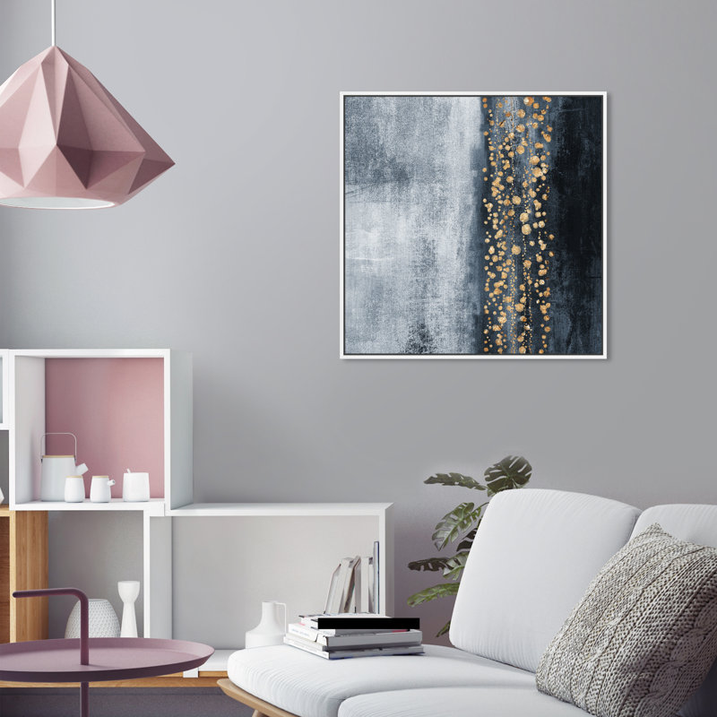« Down The River » par Oliver Gal - impression d'art graphique, H 24 po x l 24 po x 1,5 po, Blanc