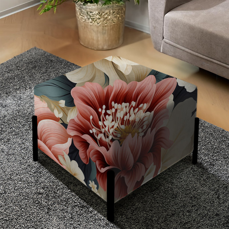 B Wilson - Repose-pieds floral carré