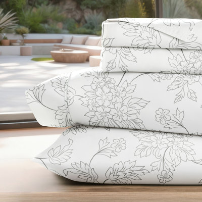 Home Beaded Arrows Striped Pattern Microfiber Sheet Set