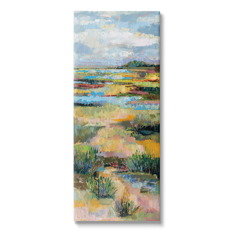 «Winston Porter Abstract River Landscape on Canvas» par Jeanette Vertentes, reproduction, H 24 po x l 10 po x P 1,5 po