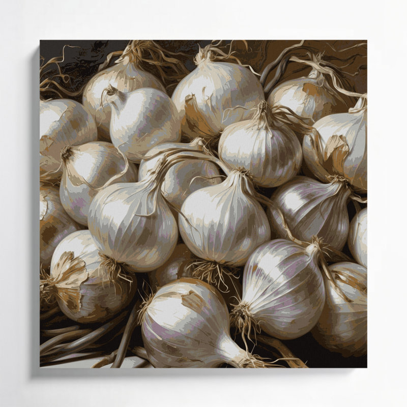 Art mural sur toile brun légumes perle, H 16 po x l 16 po
