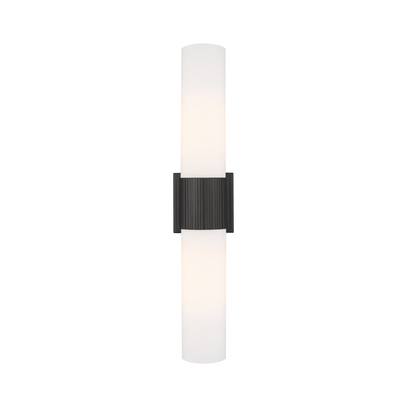 Éclairage pour meuble-lavabo mural 2 lumières 12 "Bolivar, Blanc, Noir mat