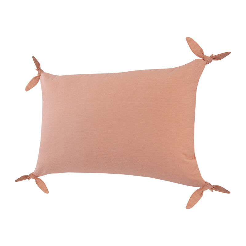 Coussin en coton Amrita, Rosé, Polyester/ bourre en polyester