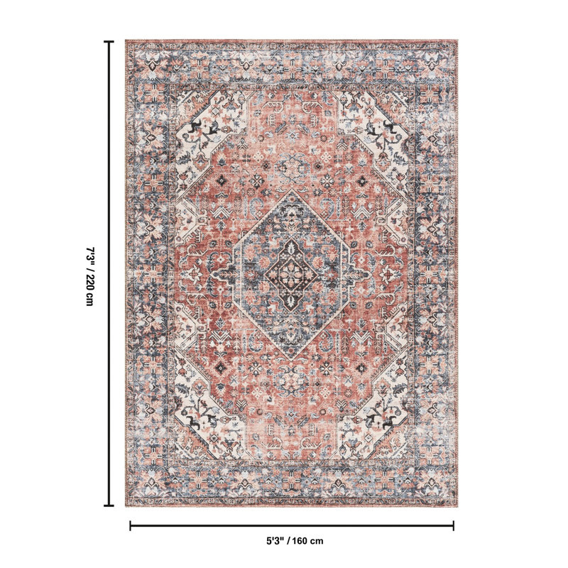 5 pi 3 po Tapis X 7, motif médaillon captivant, 100% envers en jute, teinture, pour les zones très passantes, multicolore majestueux par po, motifs traditionnels inspirés et coffre-fort pour animaux de compagnie
