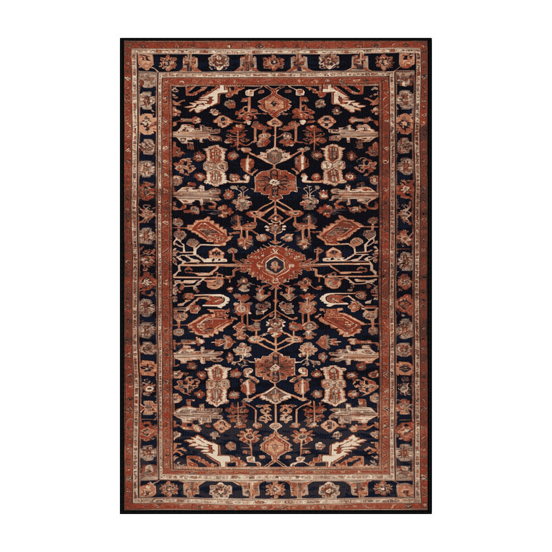 Machine Washable Turkish Brown Area Rug, Rectangle 8' x 10'