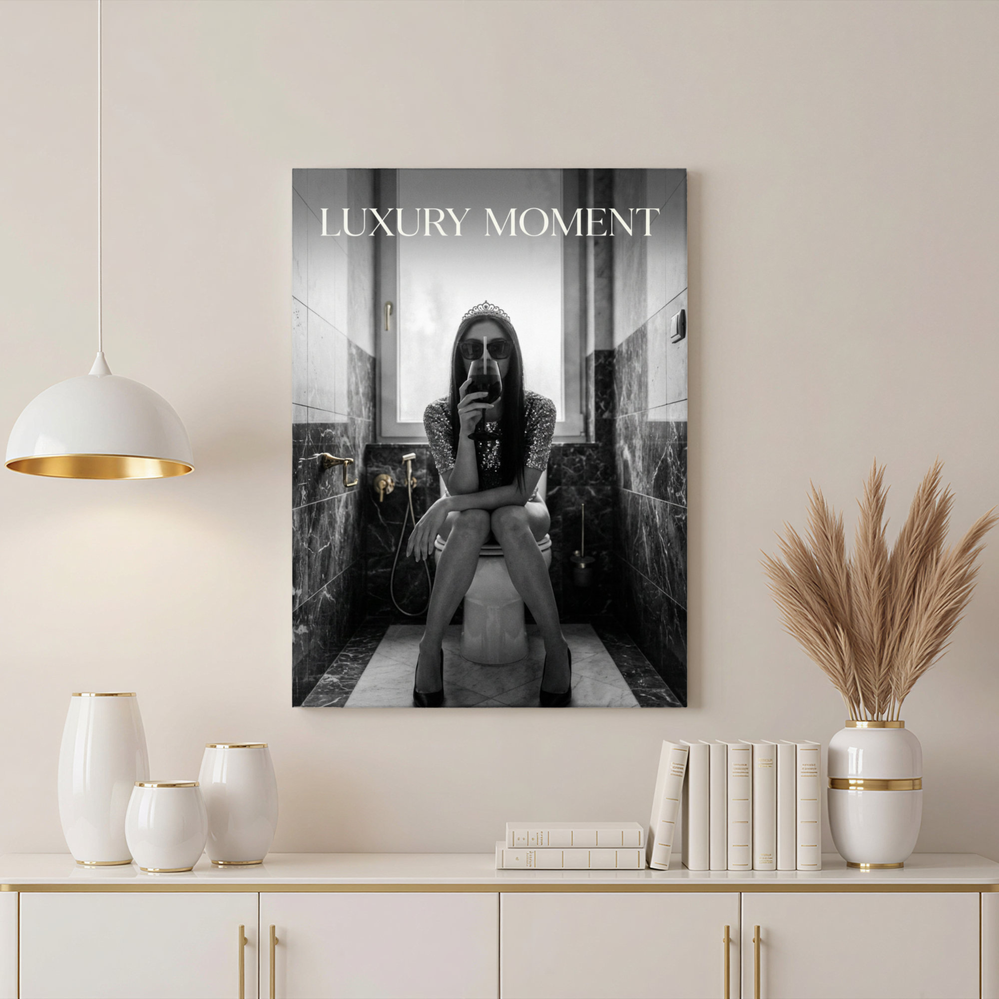 Winston Porter Luxury Moment Woman In Bathroom Canvas Wrapped Wall Art ...