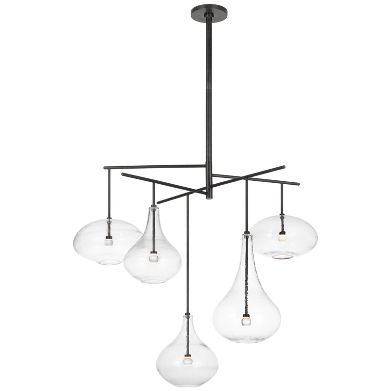 Lomme 5 - Light LED Chandelier, Gun Metal
