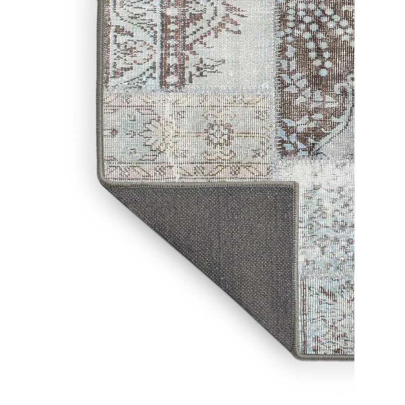 Tapis gris/bleu zone contemporaine, Rectangle 8 pi x 10 pi