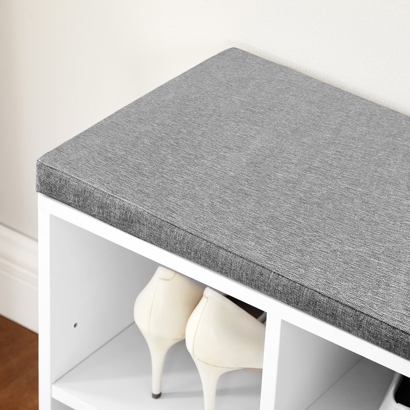 Banc de rangement pour chaussures avec paires de tablettes Arney, Blanc