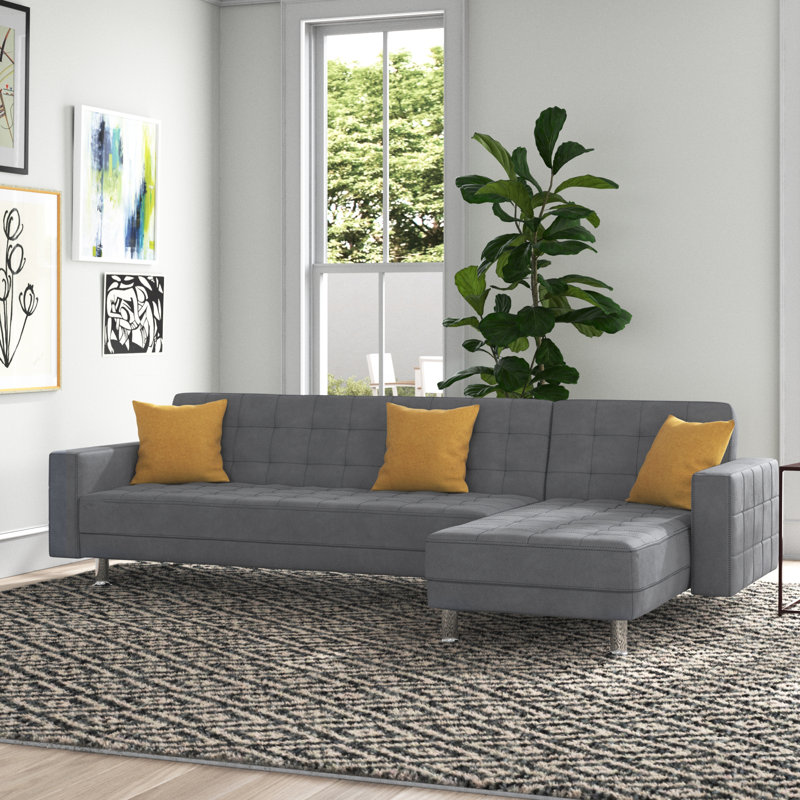 Hortence Corner Sofa, Brushed Microfibre Medium Grey