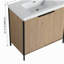 Meuble-lavabo autoportant de 36 pouces avec lavabo en résine et 2 portes d'armoire à fermeture en douceur