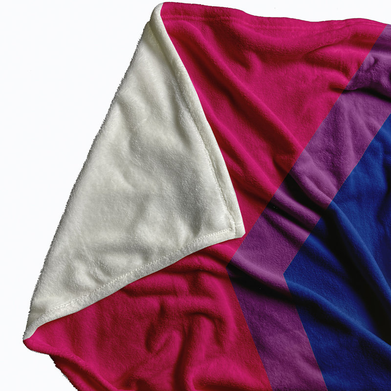 Plain Weave / Muslin Throw Blanket, Queen, Pink/Purple/Navy