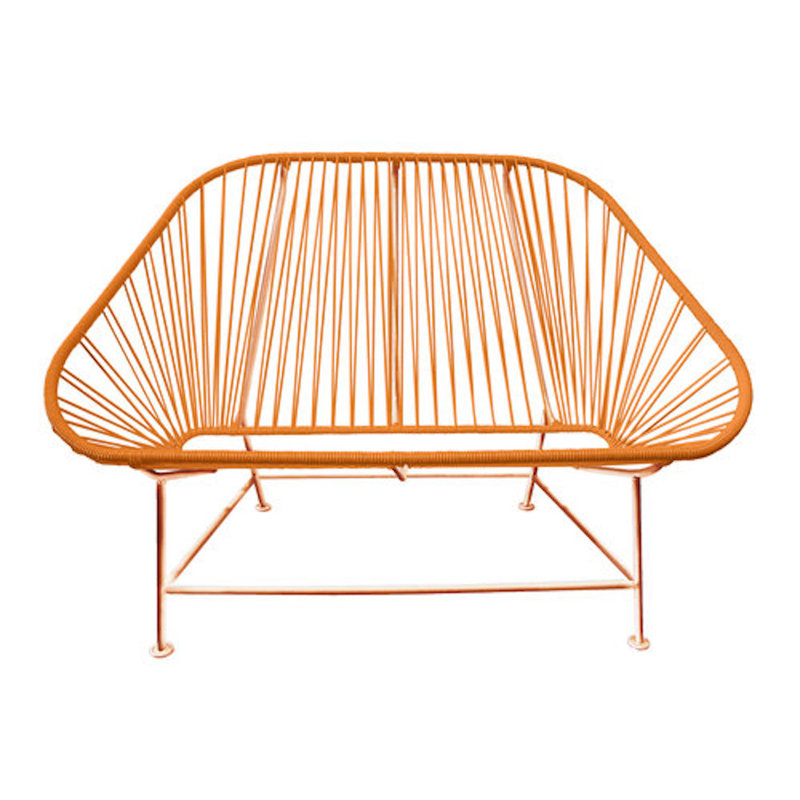 InLove Indoor/Outdoor Handmade Loveseat, Orange/Copper