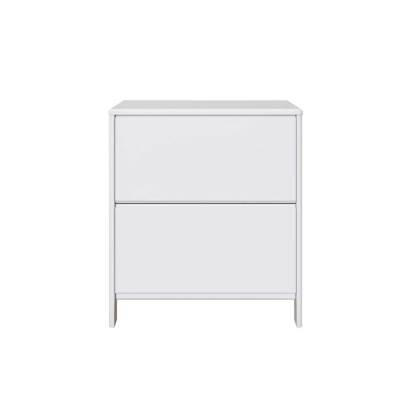 18 Pair Solid Wood Shoe Storage Cabinet, White