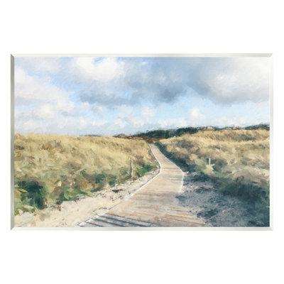«Coastal Boardwalk Path Landscape Floater Canvas» par Kim Curationa