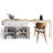 74.5 Inch Kitchen Island With 27" Extendable Table, 44"X19.75" Island, 2 Drawers, Spice Rack And 7 Lockable Wheels, White Dining 4 Door Cabinet, Smooth Rotation Wheels Rack,-710494089