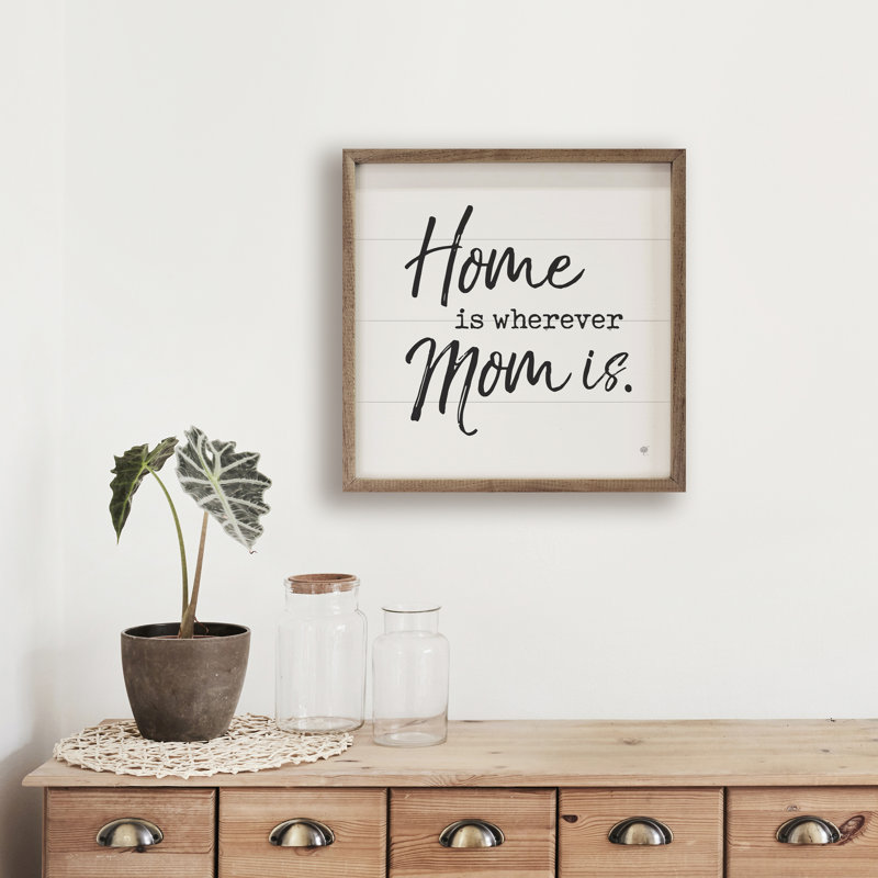 Home Is Partout Mom Is White, L 16 po x H 16 po
