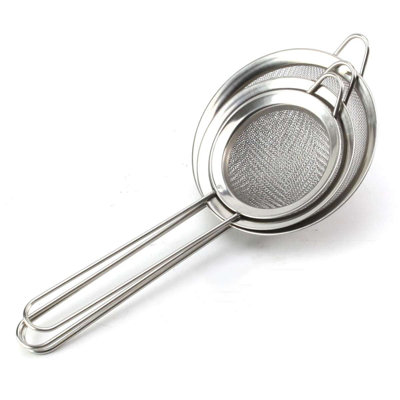 Ensemble de 3 crépines à mailles fines en acier inoxydable passoires et tamis de cuisine