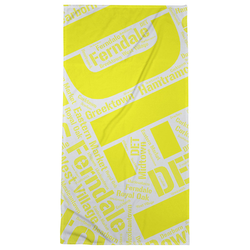 Bath Towel, Yellow, Microfiber, Detroit