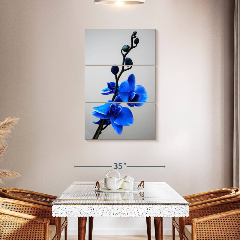 Orchidée bleue Harnek, H 45 po x l 28 po