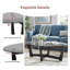 Table basse 48 po ovale en verre avec base en bois, noir-929272013-929272015