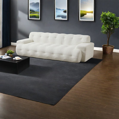 Elegant Chenille Sofas, Minimalist Design, Snow White, Relaxation Hub