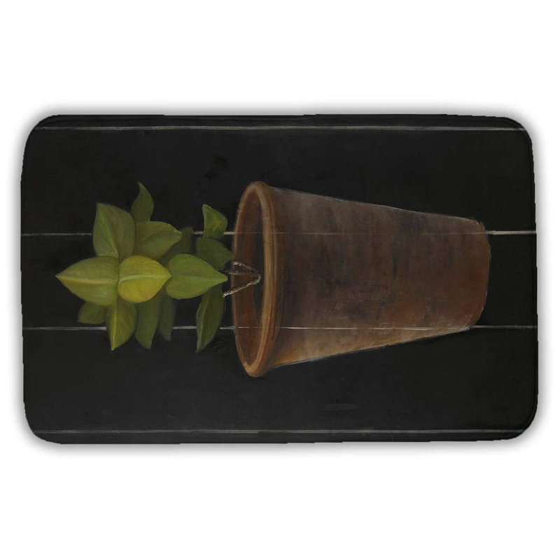 Plant of bay leaves Bath Mat with Non-Slip Backing - Quick Dry Memory Foam Bathroom Rug - Absorbent - Modern Plush Spa-Style - Machine Washable