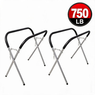 Lot de 2 supports de travail pliables robustes pour carrosserie automobile – Capacité de 340 kg, cadre en X en acier rembourré et réglable pour la peinture, la réparation et le détailing de pare-chocs et de véhicules classiques – Établi portatif pour garage