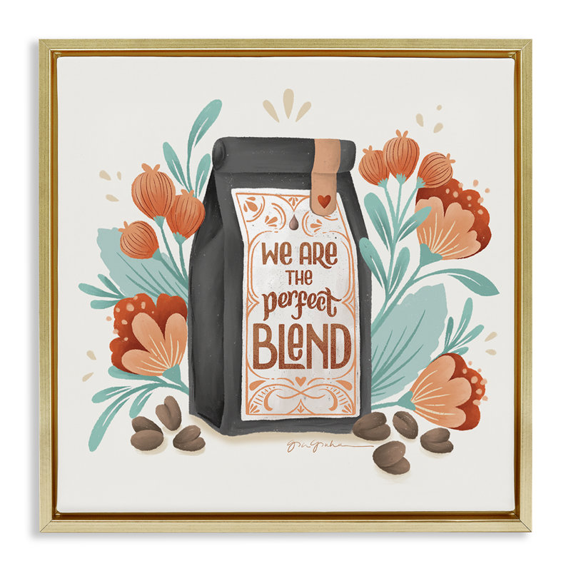 «Perfect Blend Coffee» par Gia Graham, H 18 po x l 18 po, Cadre flottant métallique doré