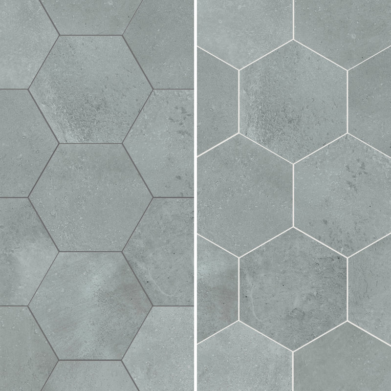 Atlas Hex 8-5/8 In. X 9-7/8 In. Porcelain Floor And Wall Tile, Gray