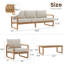 Ensemble de patio extérieur en bois massif 4 pièces