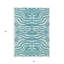 Tapis bleu sarcelle lavable à motif animal 5 pi x 8 pi