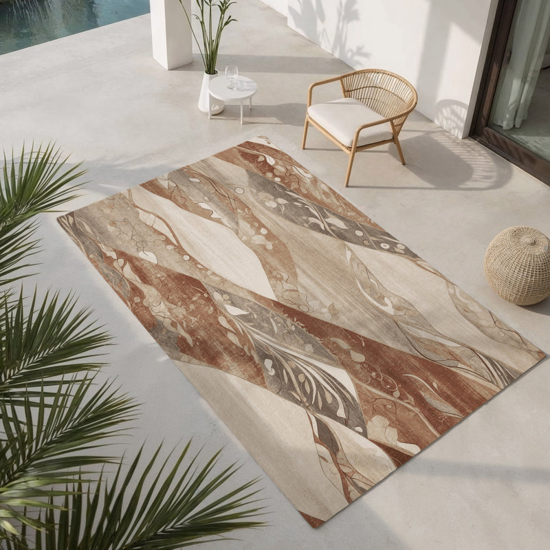 Shimmering Crest Indoor And Outdoor Area Rug, Rectangle 1'6" x 2'6"