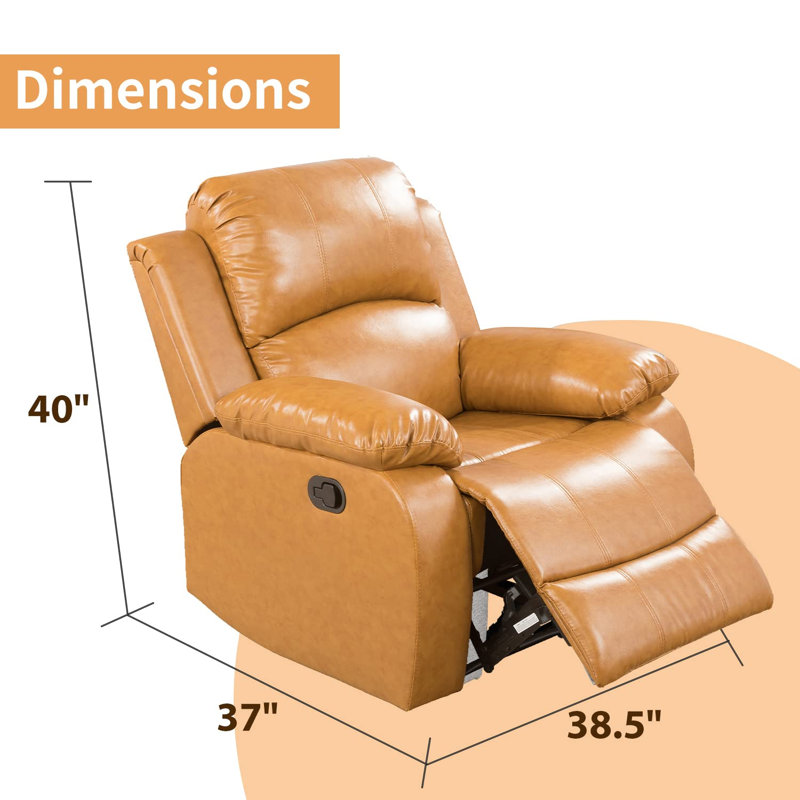Semi Pu And Pvc Leather Recliner Chair, Ginger