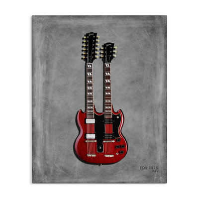 Toile de guitare rouge à double manche, design par Mark Rogan
