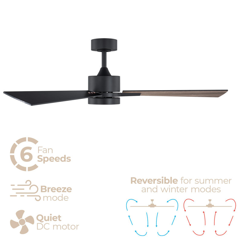 Bali Smart 5-Blade 52in Ceiling Fan 2700K-6000K CCT Selectable LED Light Kit with Remote Control and Hardware with Reversible Blades in Weathered Wood or Works With iOS or Android App