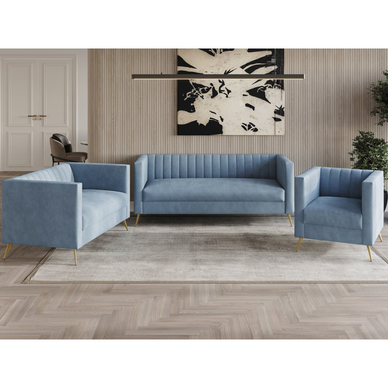 Ensemble de canapé Cramlington, Bleu